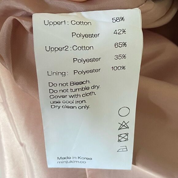 NWT Minjukim Pink Top Pleated Mini Dress Twill Peplum Size M - Picture 12 of 15